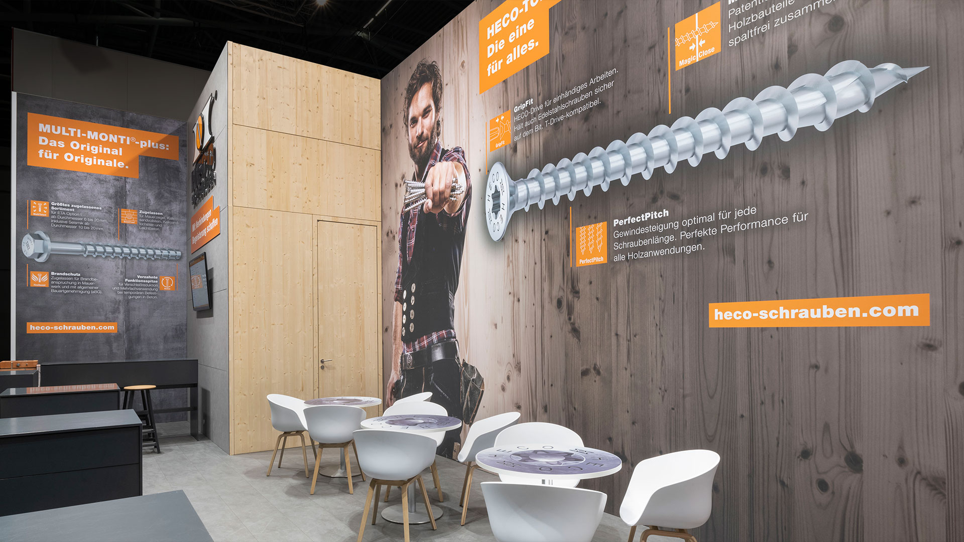 artistic advertising concepts, trade show design, references: HECO Screws
