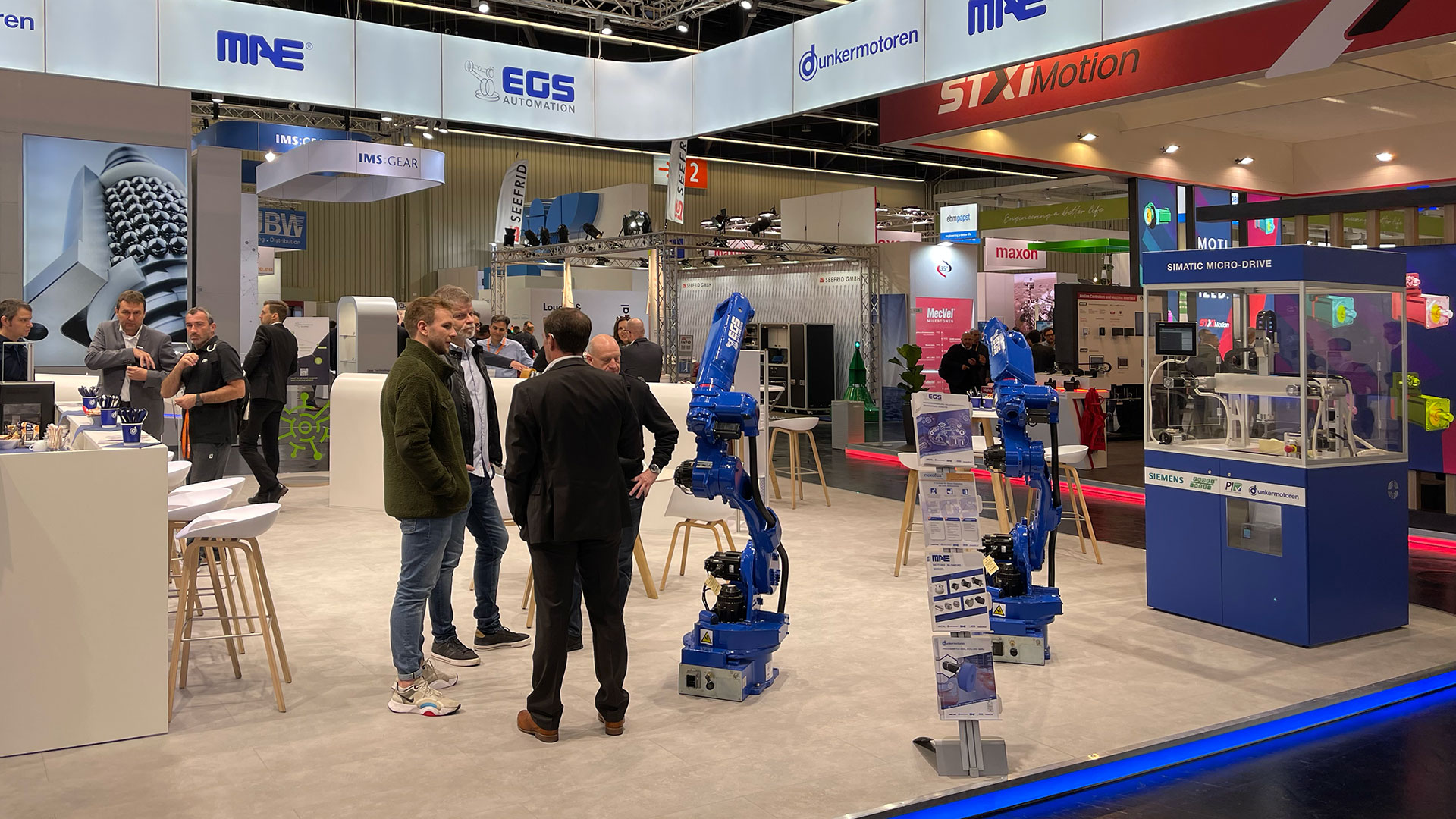artistic advertising worlds trade show booth construction Reference: Dunkermotoren